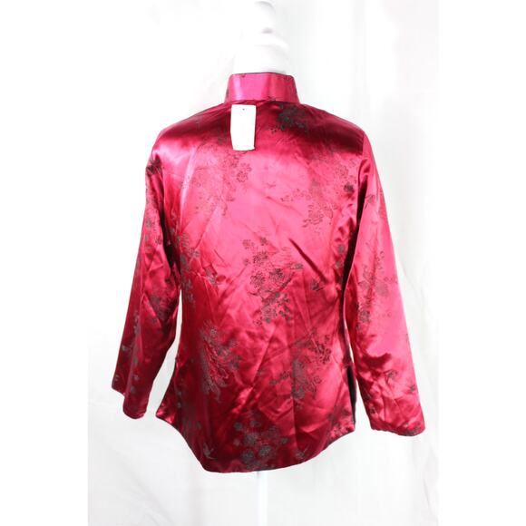 Vintage Oriental Reversable Jacket Frog Closure Black and Red with Pockets M - Picture 6 of 16